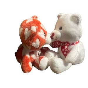 Valentines Day Sweetest Kissing Red Heart Gift Cute Bears Plush Toy Present